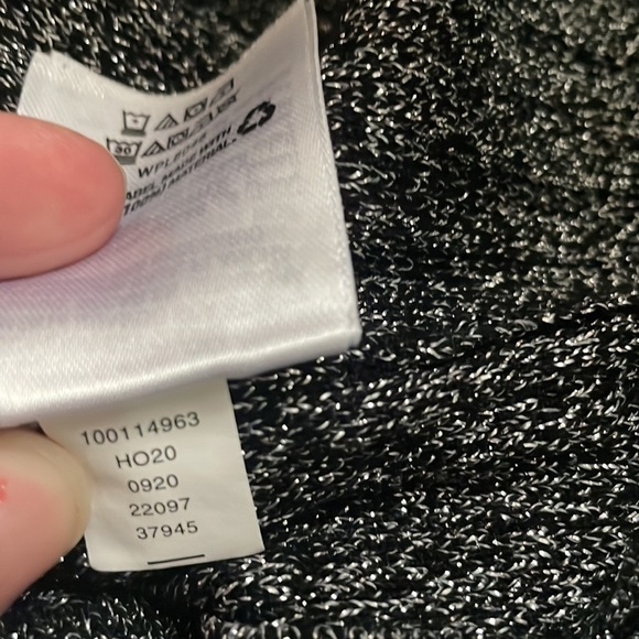 INC Womens Gray Glitter Long Sleeve Off Shoulder Party holiday Blouse top size L - Picture 12 of 12